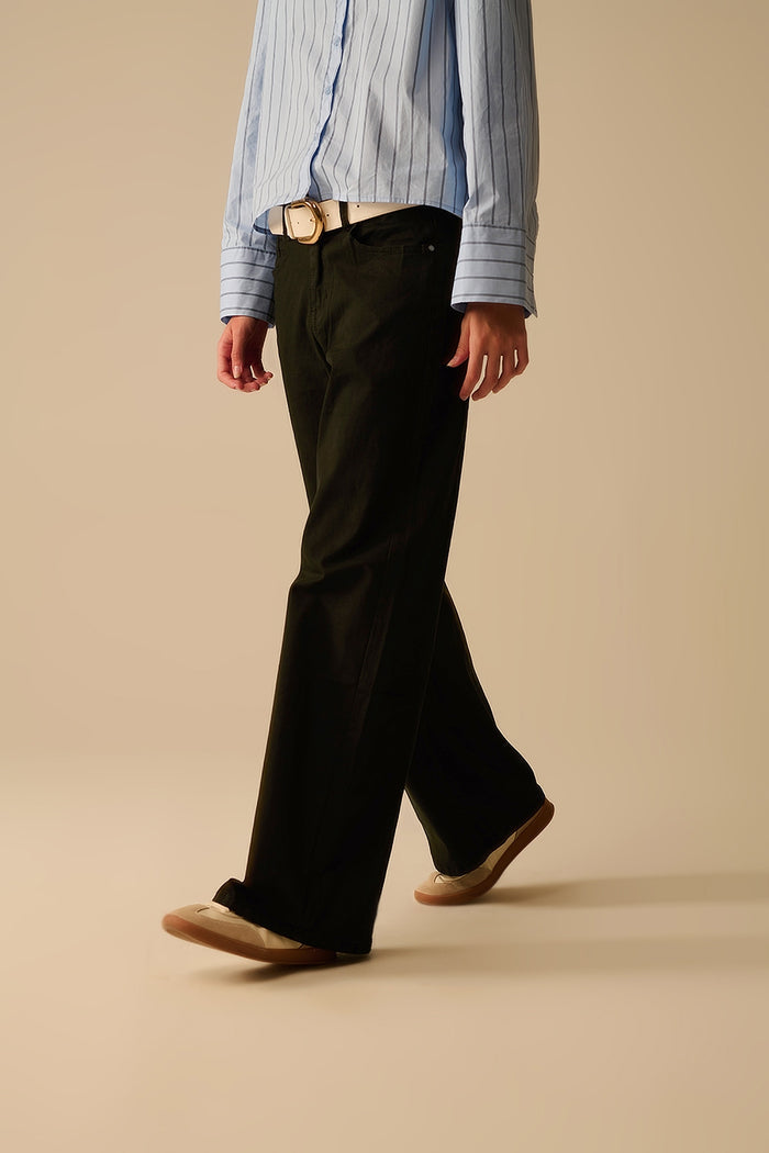 Black Straight Pants wide leg - Coloured Jeans
