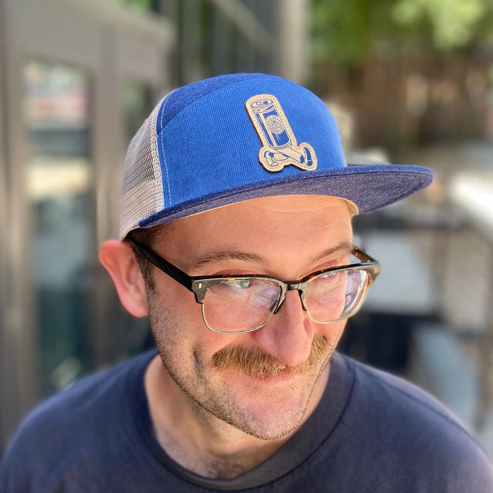 Blue & Tan Walkie Can Hat