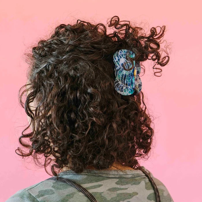 Blue Yarn Skein Hair Claw Clip