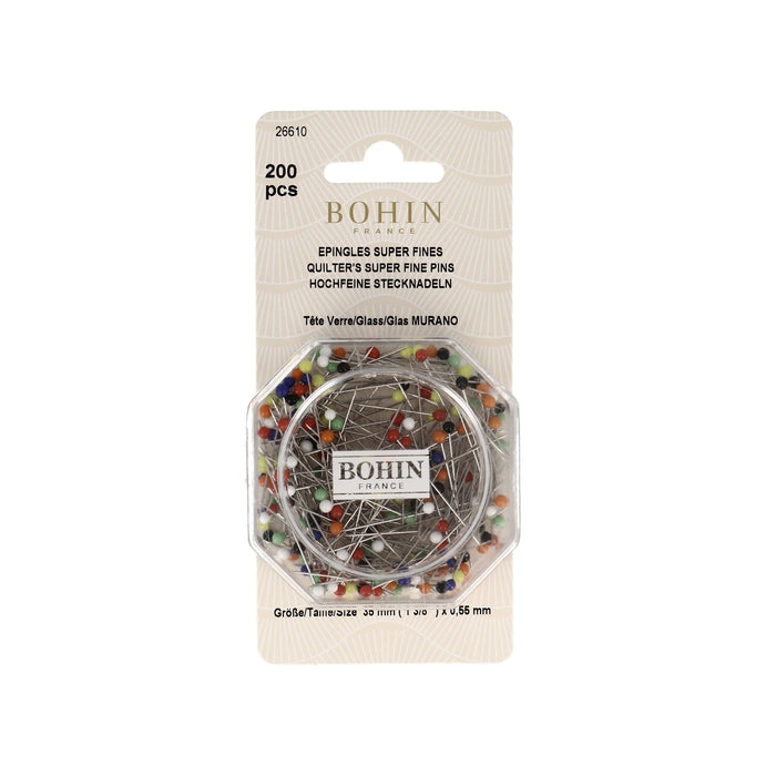 Bohin Glass Head Quilting Pins