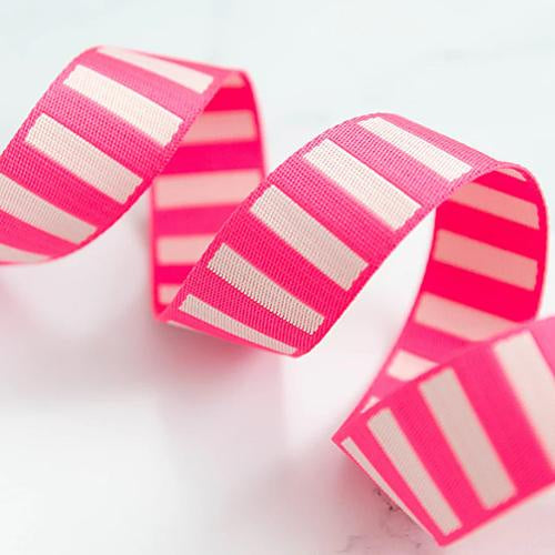 Bold Strip Web Neon Pink / Off White