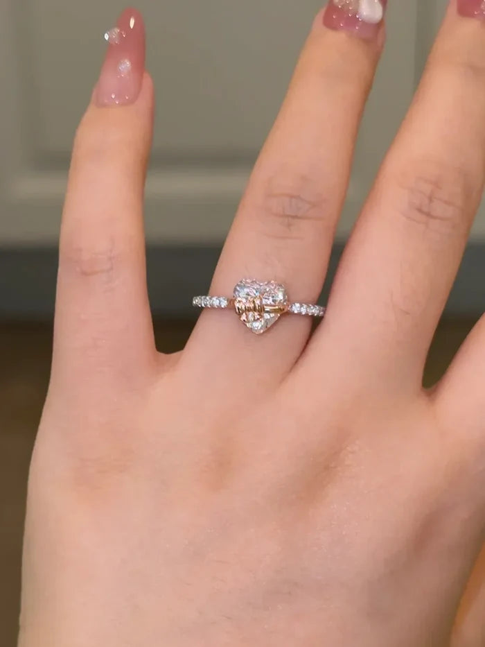 Bow Heart Promise Ring - camillaboutiqueshop