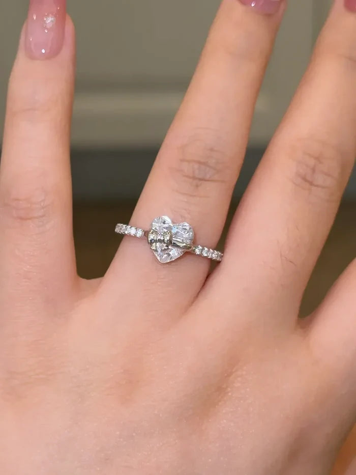 Bow Heart Promise Ring - camillaboutiqueshop