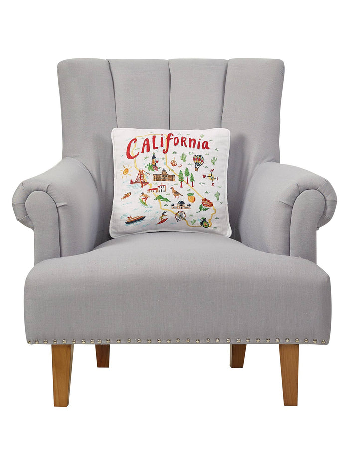 California Embroidered Pillow - Angela Staehling