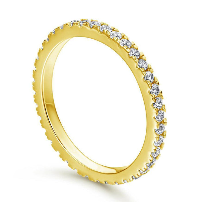 Classic Pave Set Full CZ Eternity Band Ring In Sterling Silver - camillaboutiqueshop