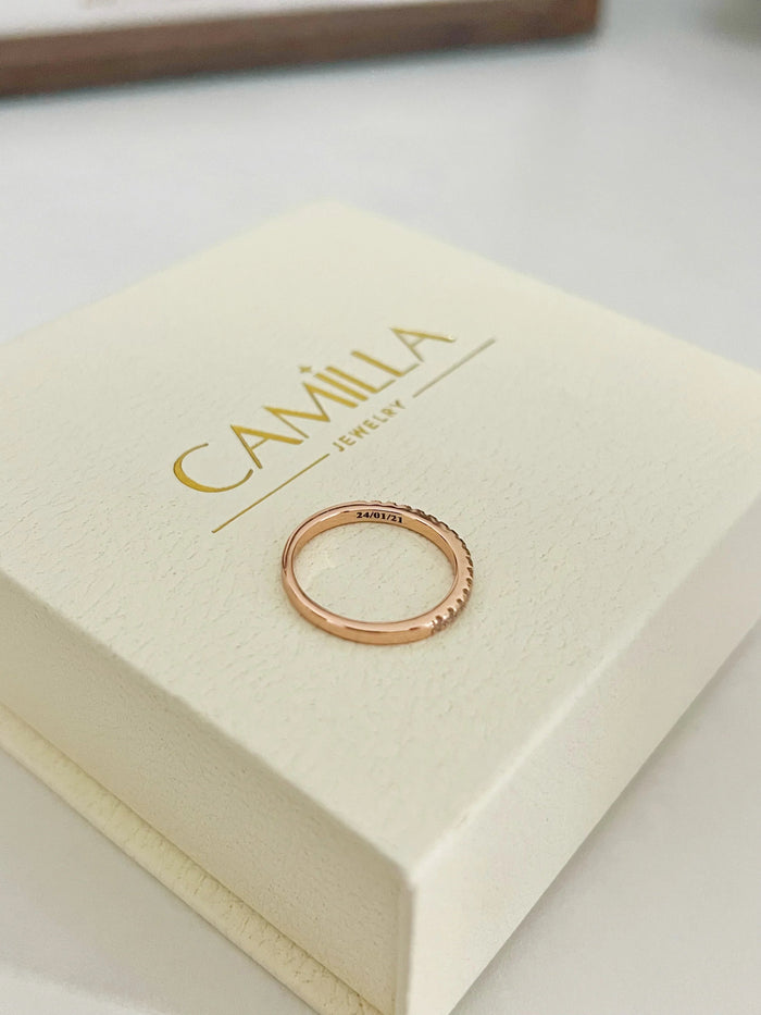 Classic Pave Set Full CZ Eternity Band Ring In Sterling Silver - camillaboutiqueshop