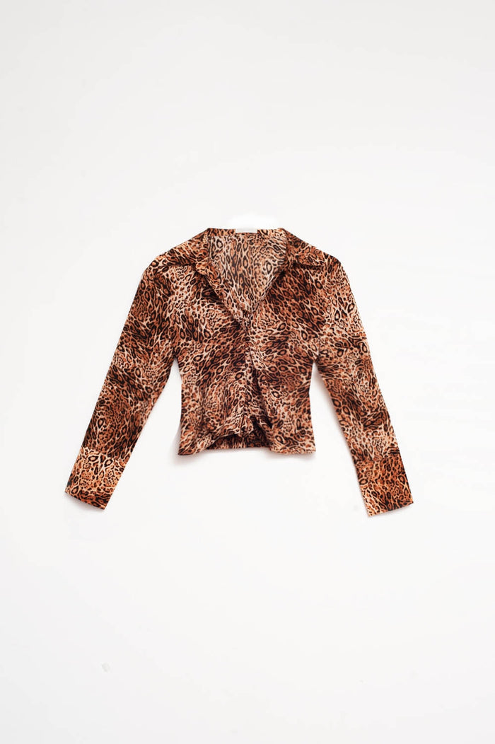 Cropped shirt in leopard - Shirts