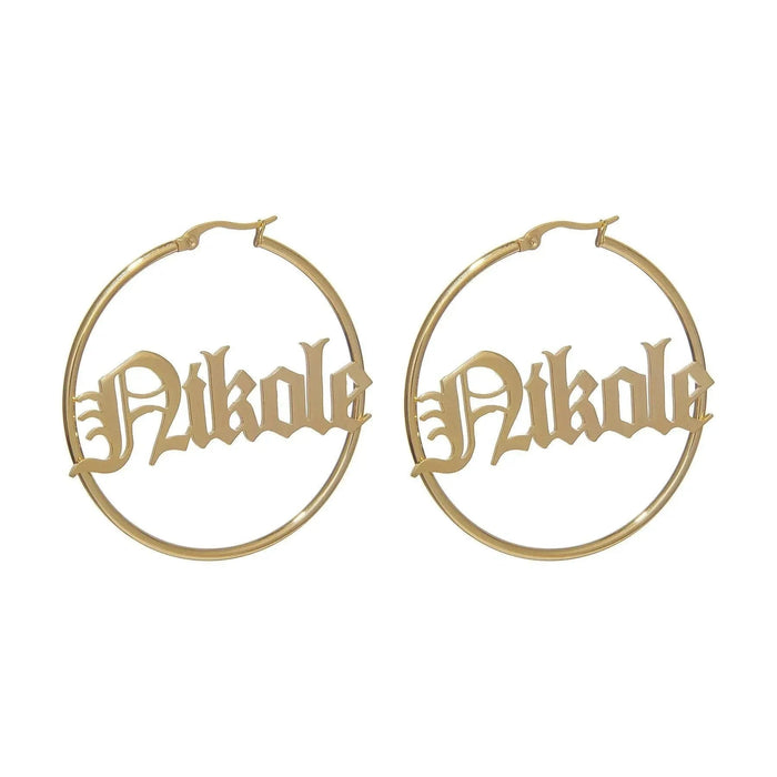 Custom Name Hoop Earrings - camillaboutiqueshop