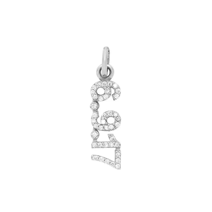 Custom Pavé Date Vertical  Necklace (Pendant Only)