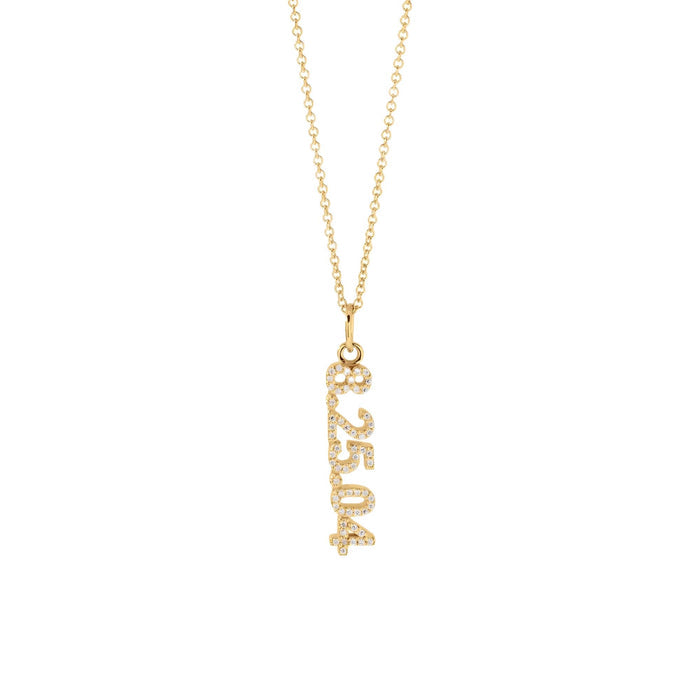 Custom Pavé Date Vertical  Necklace (Pendant Only)