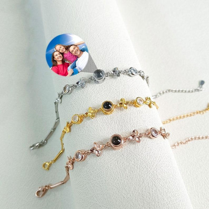 Custom Photo Projection Bracelet - Clover Sterling Silver - camillaboutiqueshop
