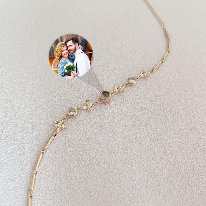 Custom Photo Projection Bracelet - Clover Sterling Silver - camillaboutiqueshop