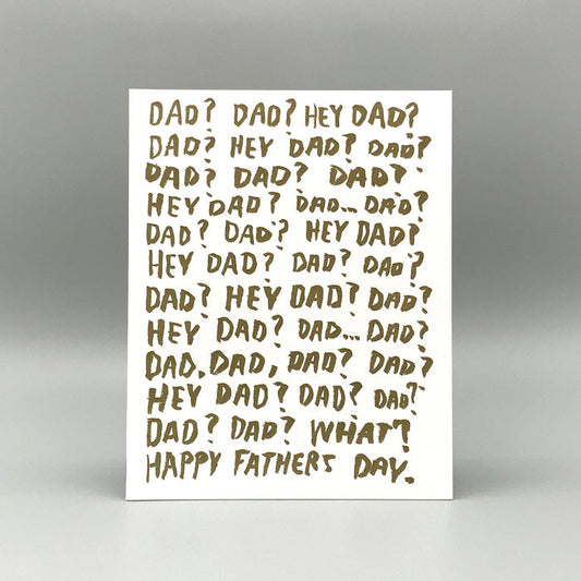 Dad Letterpress Father's Day Card, 100% Cotton