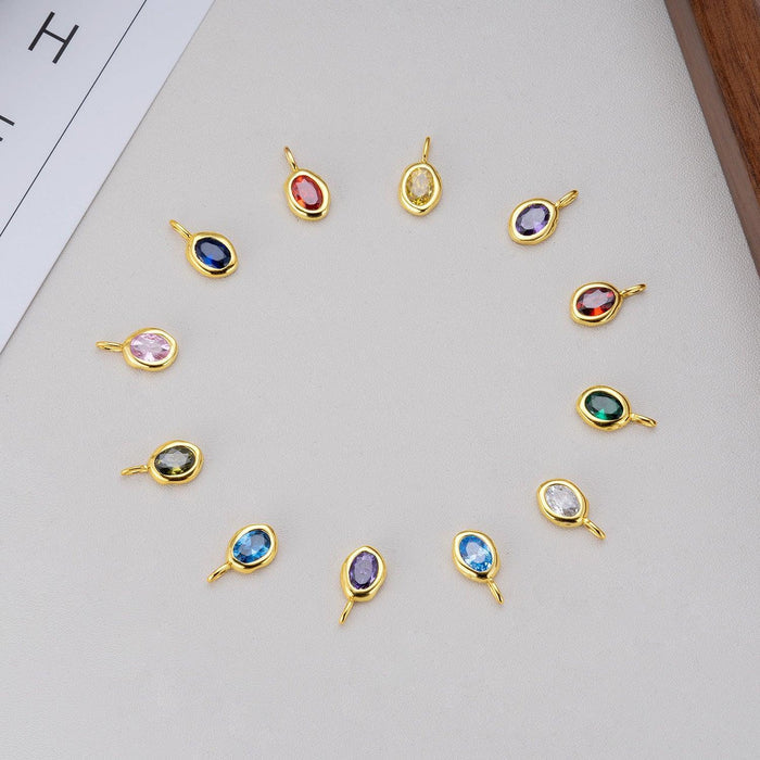Dainty Oval Drop Birthstone Necklace - camillaboutiqueshop