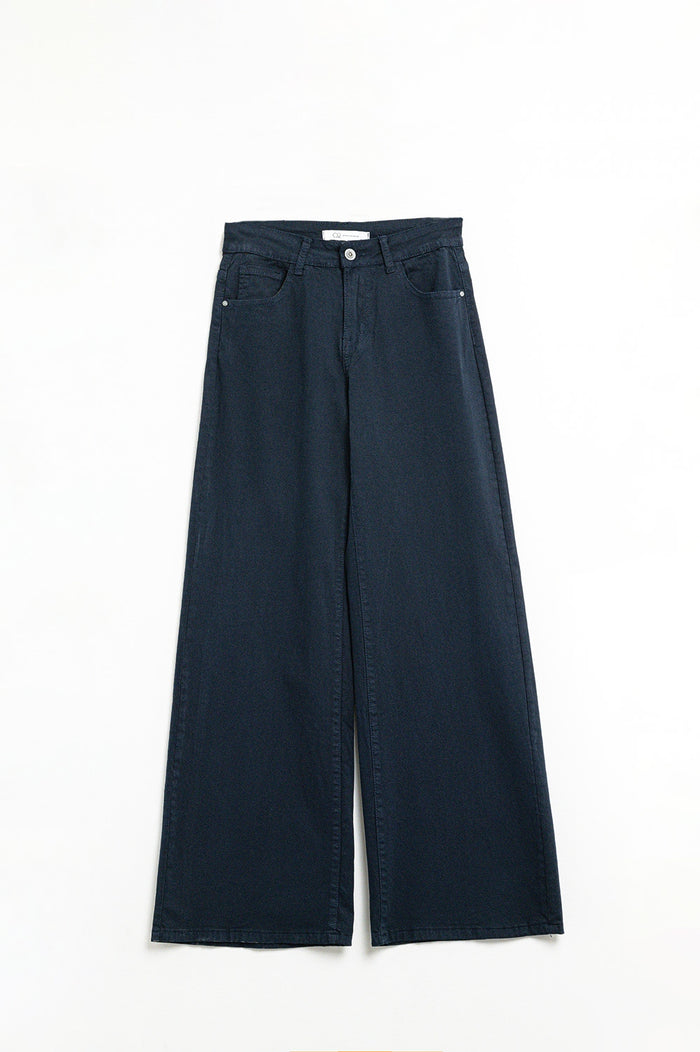 Dark blue Straight Pants wide leg - Coloured Jeans