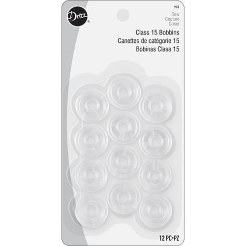 Dritz Class 15 Plastic Bobbins 12ct