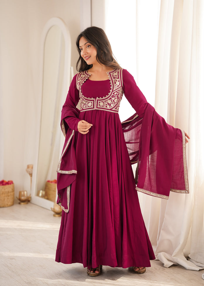 Dusty Pink Silk Kurti With Golden Zari Work