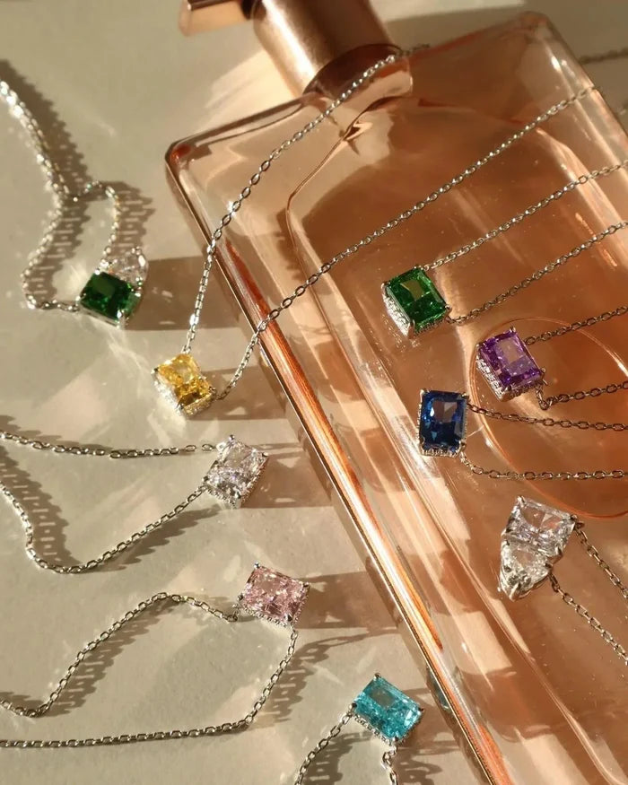 East West Radiant Cz Pendant Necklace | Sterling Silver - camillaboutiqueshop