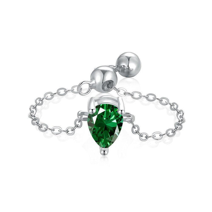 Emerald Green Adjustable Chain Rings - camillaboutiqueshop