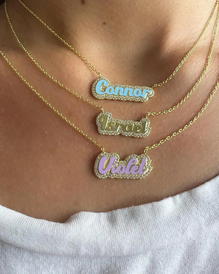 Enamel Bubble Name Necklace - camillaboutiqueshop