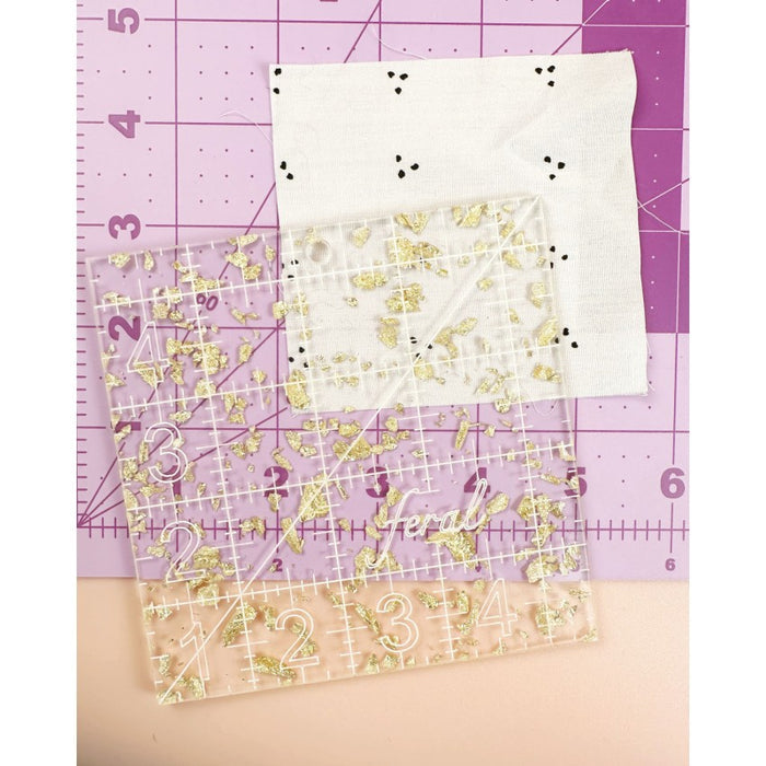 Feral Notions Square Quilting Ruler 4-1/2" Square