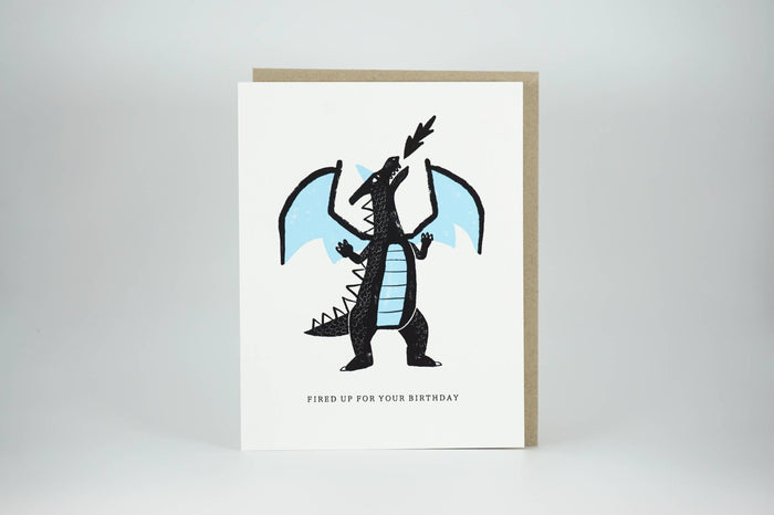 Fired Up Dragon Birthday Greeting Card