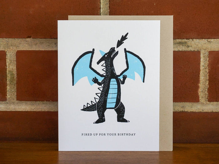 Fired Up Dragon Birthday Greeting Card