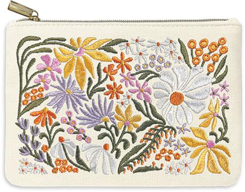 Flower Market Wildflower Embroidered Pouch