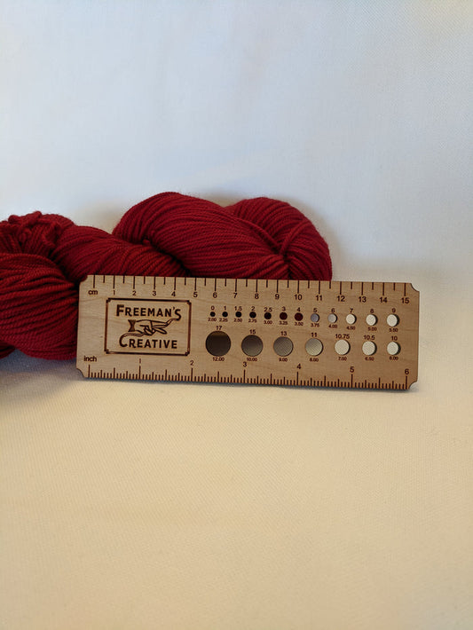 Freeman's Creative Wood Needle Gauge with Ruler