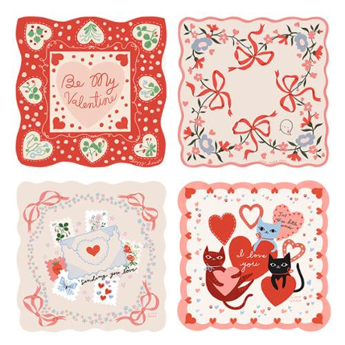 "Funny Valentine" Hankies Set of Four