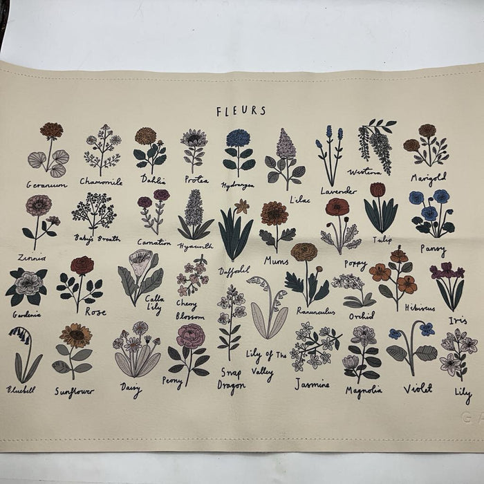 Gathre Brown Leather Fleurs Mini Play Mat