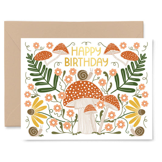 Gingiber Mushroom Birthday Card