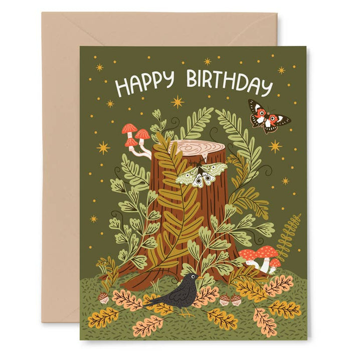 Gingiber Tree Stump Birthday Card