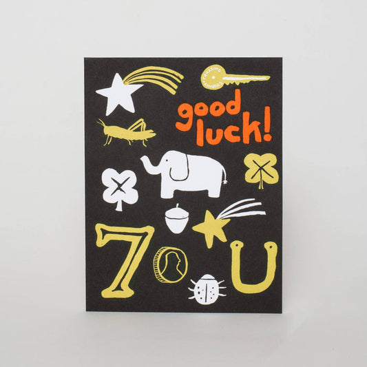 Good Luck! Letterpress Greeting Card by Egg Press