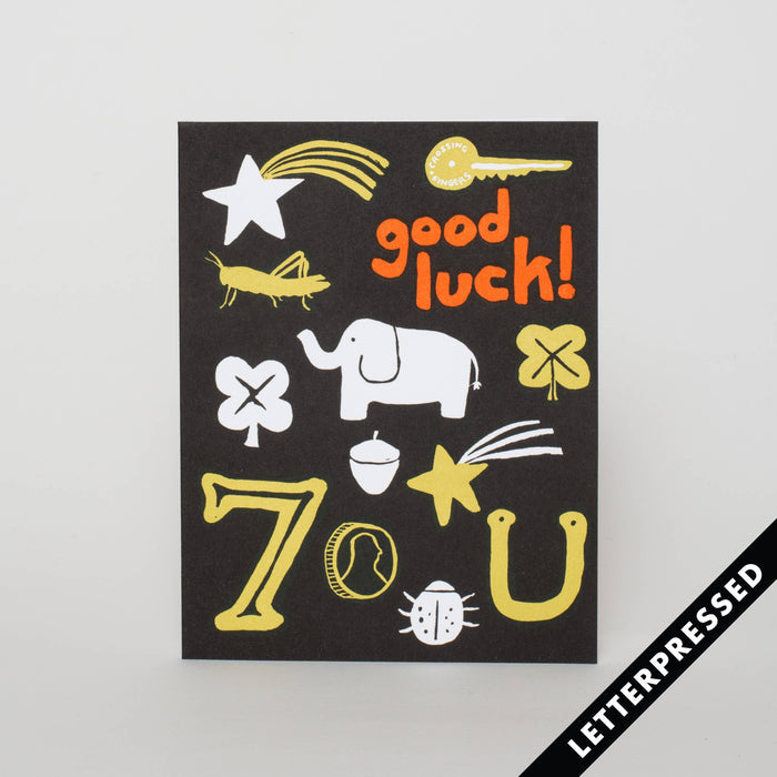 Good Luck! Letterpress Greeting Card by Egg Press