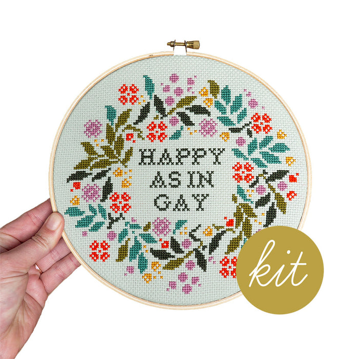 Happy as in Gay Cross Stitch Kit