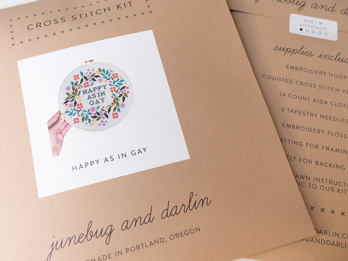 Happy as in Gay Cross Stitch Kit