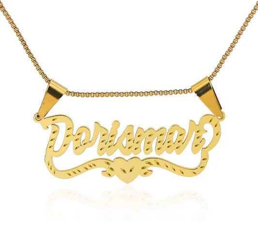 Heartline Nameplate Necklace