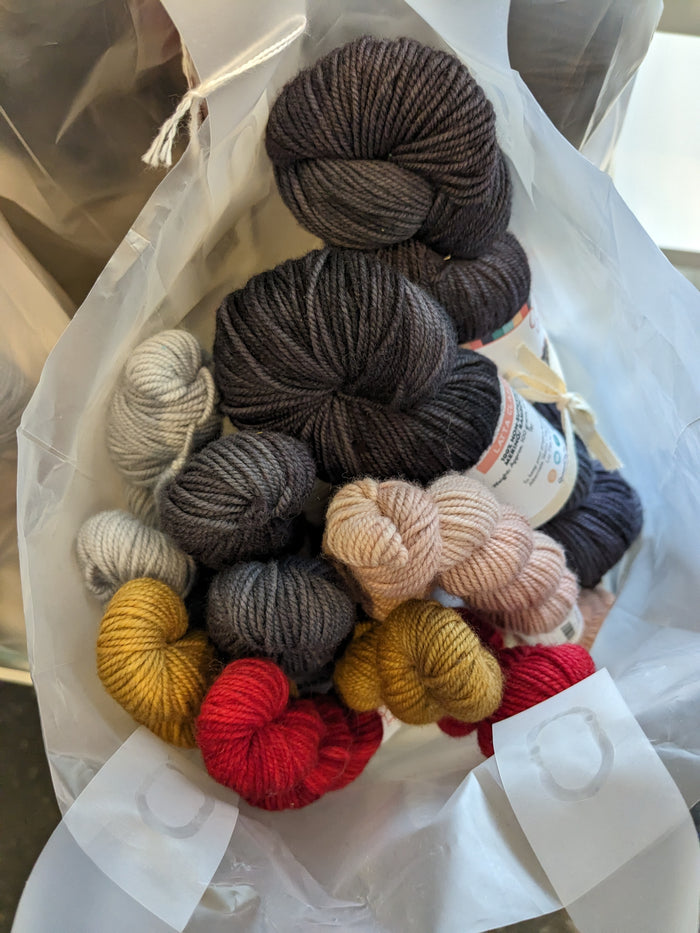 Heirloom Quilt Cardigan Yarn Kit - Tar