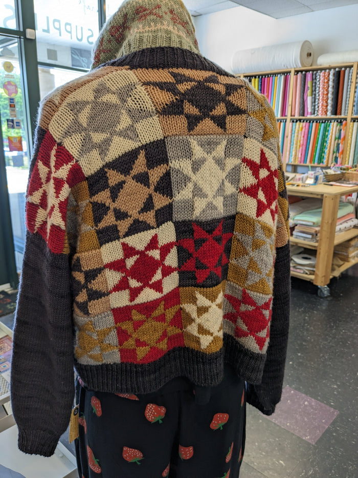 Heirloom Quilt Cardigan Yarn Kit - Tar