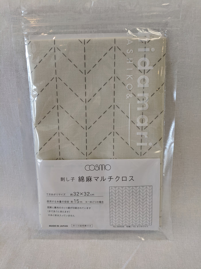 Hidamari Sashiko & Sashiko Cloth 12.6" sq. Cotton/Linen