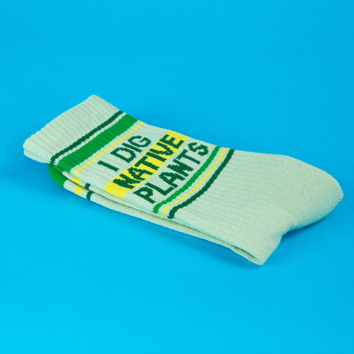 I Dig Native Plants Gym Crew Socks