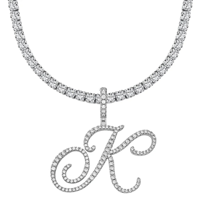 Iced Initial Necklace - camillaboutiqueshop