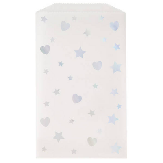Iridescent Hearts and Stars Glassine Treat Bags/ Iridescent Party Favor Bags