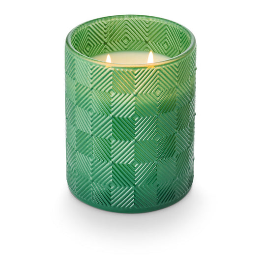Jungle Green Magnolia Textured Glass Candle