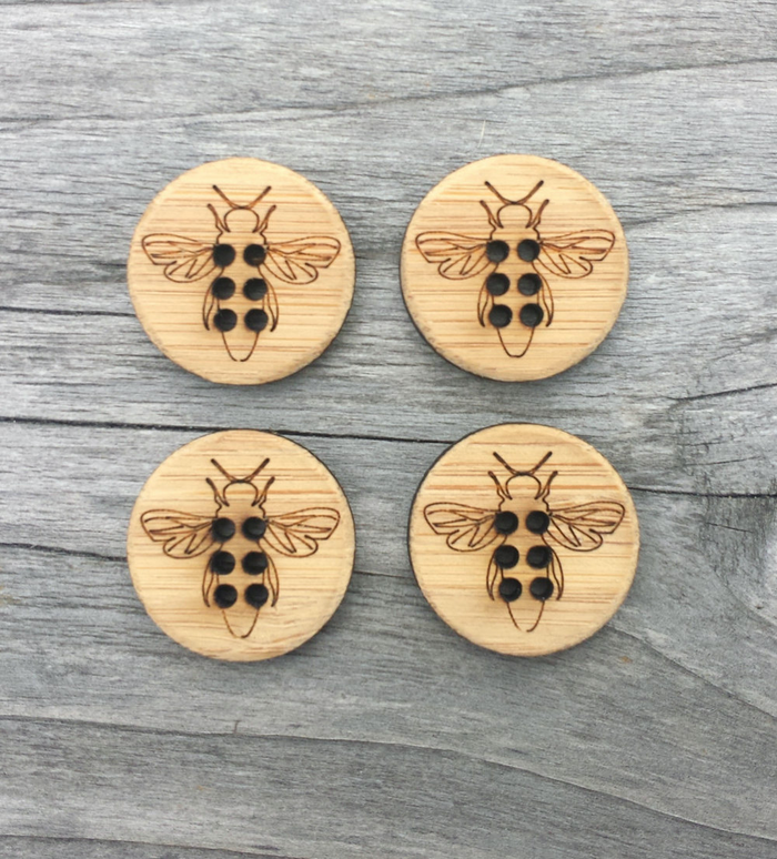 Katrinkles Bamboo Buttons 3/4" (set of 4)