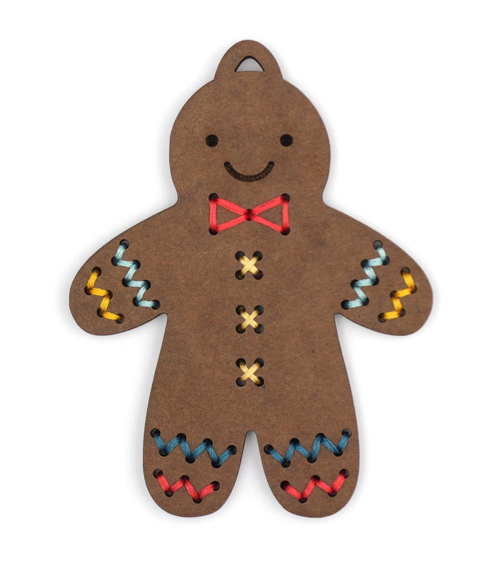 Kiriki DIY Stitched Gingerbread Wooden Ornament Kits