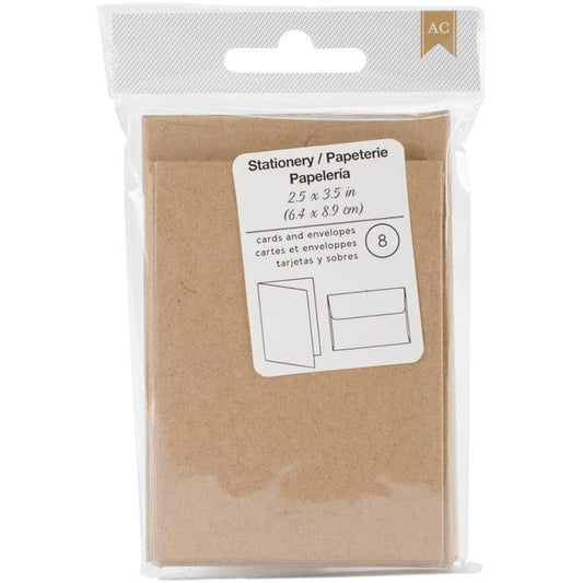 Kraft Paper Cards & Envelopes 2.5" x 3.5"