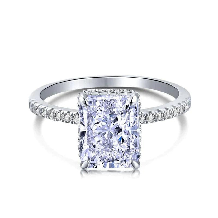 Lavender Radiant Cut Engagement Ring For Women In Sterling Silver - camillaboutiqueshop