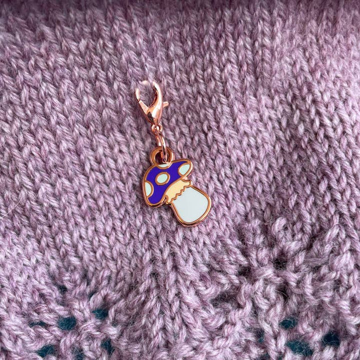 Midnight Mushroom Charm Stitch Marker